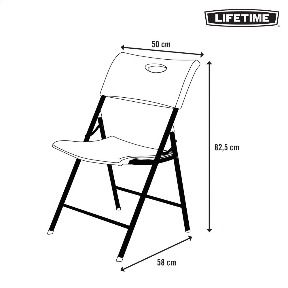 Pack 4 sillas plegables blancas Lifetime - Conforama