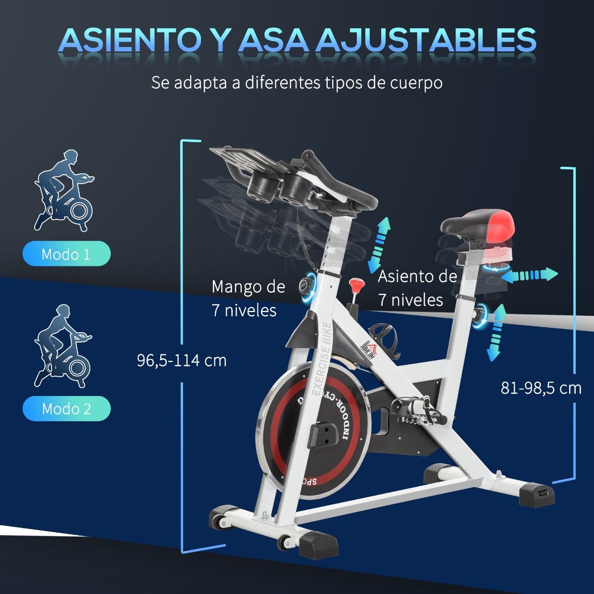 HOMCOM Bicicleta Estática con Resistencia Magnética Volante Inercia 10 kg  Bicicleta de Fitness con Asiento y Manillar Ajustables Pantalla LCD y  Ruedas
