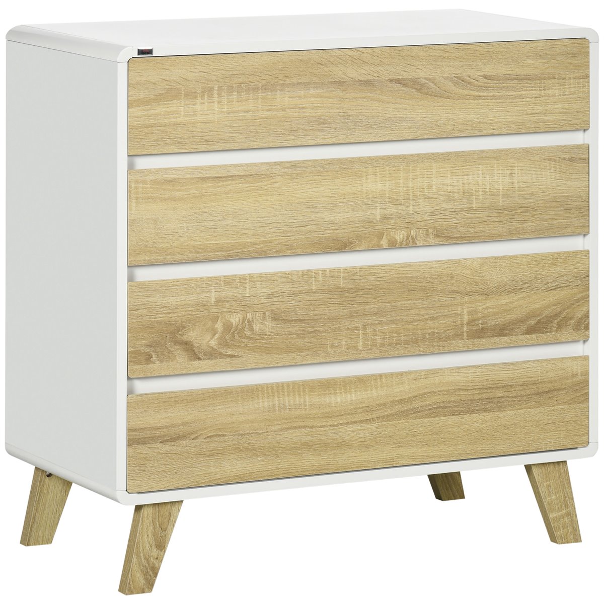 Cómoda de madera MDF simple con 4 cajones, fácil de montar, cómoda para  dormitorio, sala de estar, color blanco