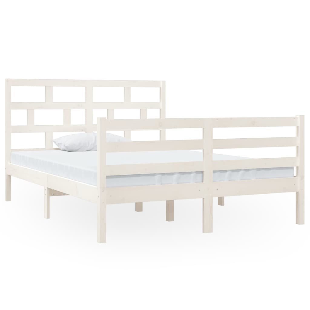 Estructura de cama madera maciza blanca 135x190 cm - Conforama