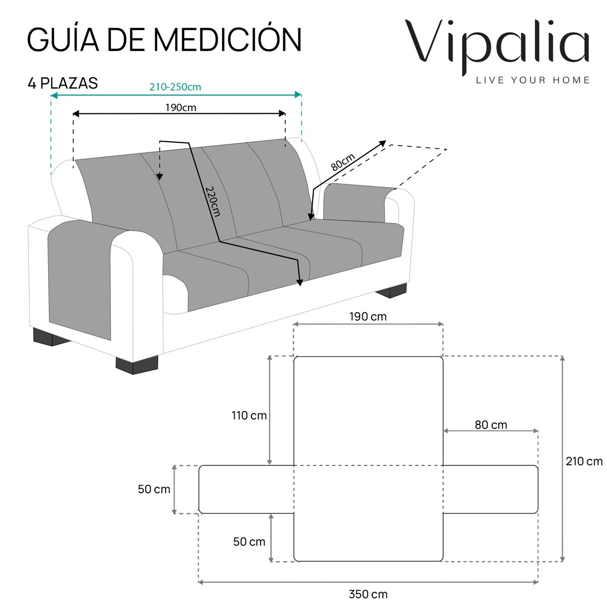 Protector Funda Sofá Cubresofá Acolchado Rombos Vipalia 4 Plazas  Marino-gris con Ofertas en Carrefour