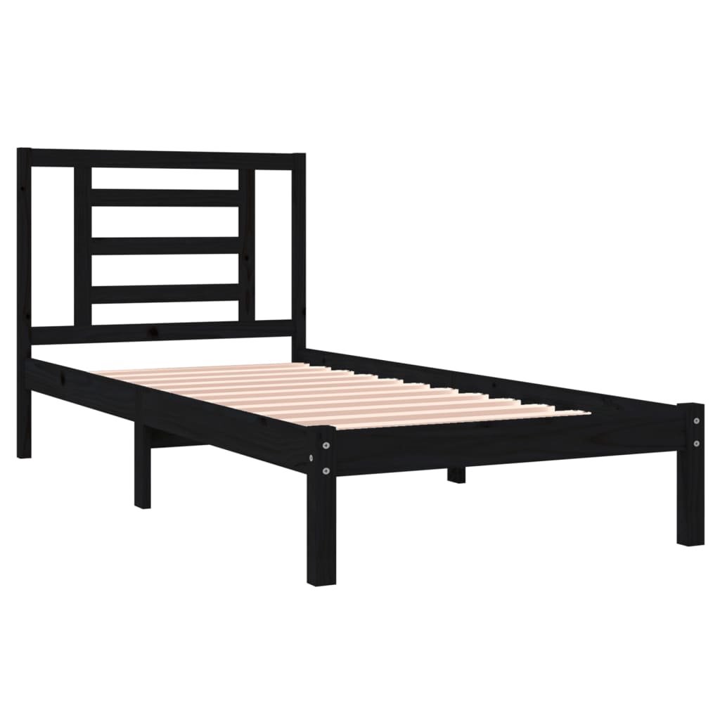 Estructura de cama individual madera maciza blanco 90x190 cm - Conforama