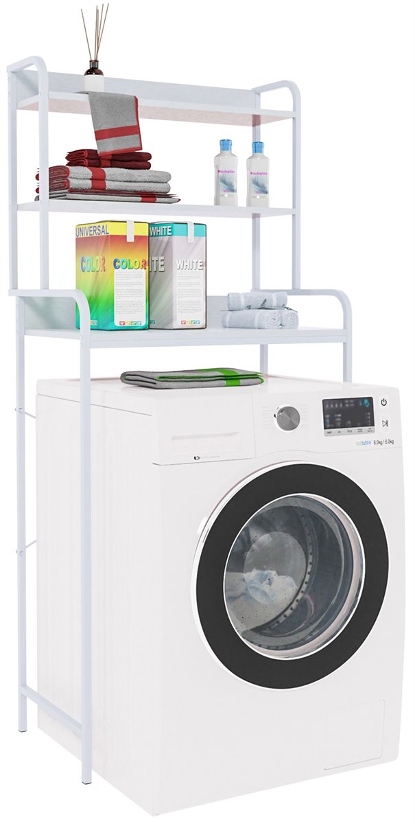 Mueble para lavadora Darby con estantes Madera Blanco 39X68X166 cm -  Conforama