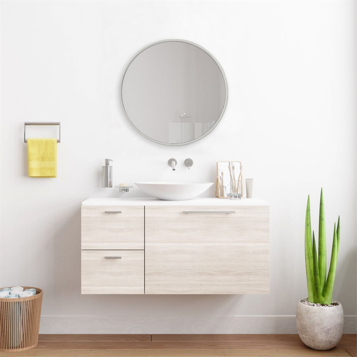 Espejo De Pared Para El Baño Modugno Aluminio Redondo Ø 50 Cm Dorado  [en.casa] con Ofertas en Carrefour