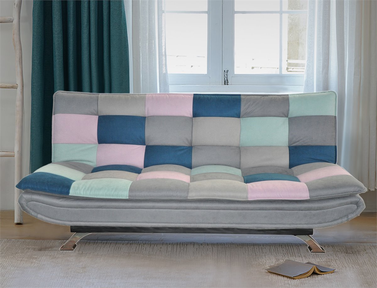 Sofá cama de tela MARIE estampado multicolor - Conforama