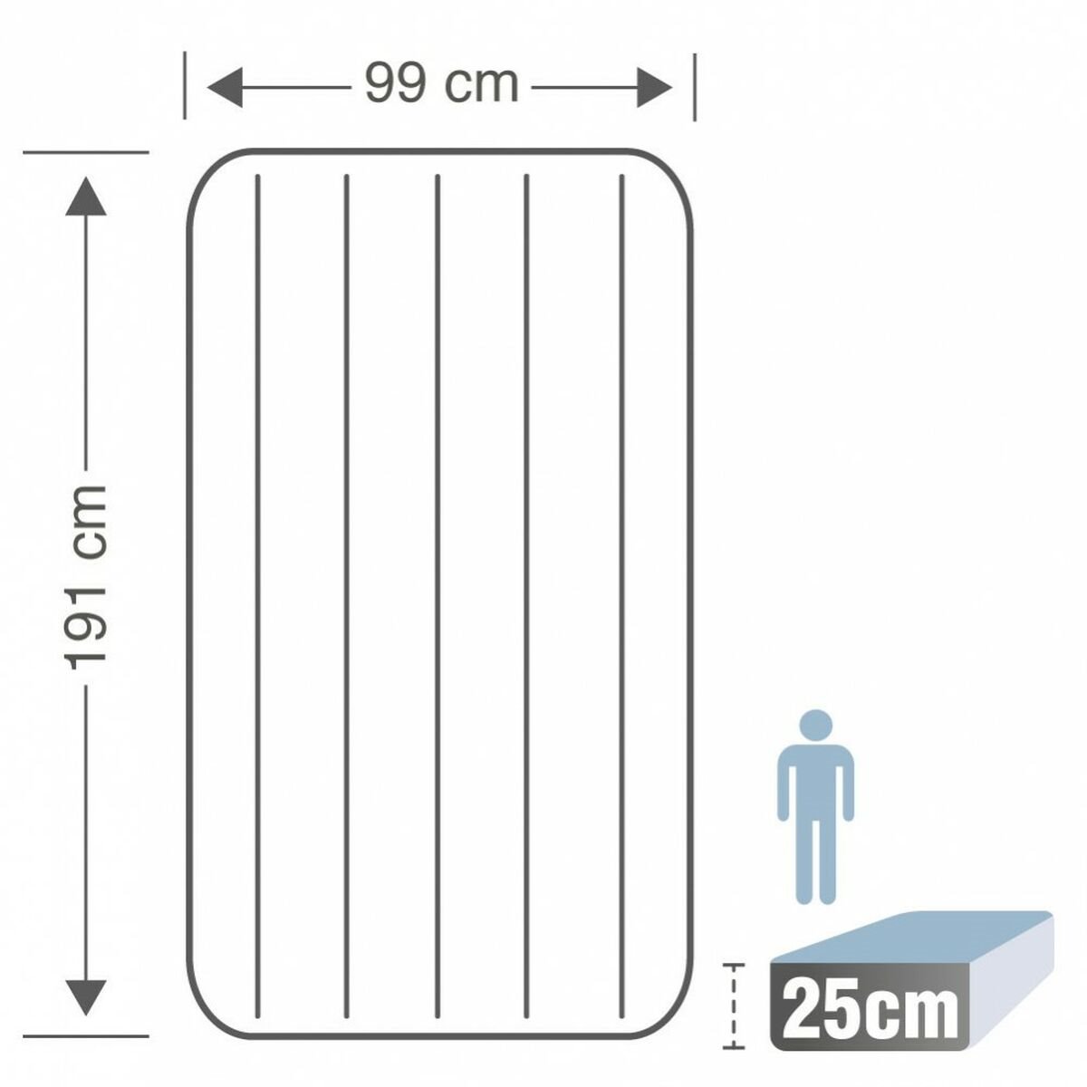 Colchón Hinchable Intex SINGLE HIGH QUEEN 152 x 25 x 203 cm (3 Unidades) -  Conforama