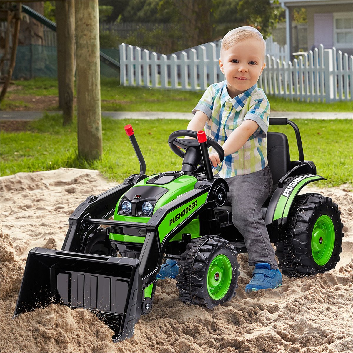Tractor Eléctrico para Niños de +3 Años 2 en 1 Correpasillos