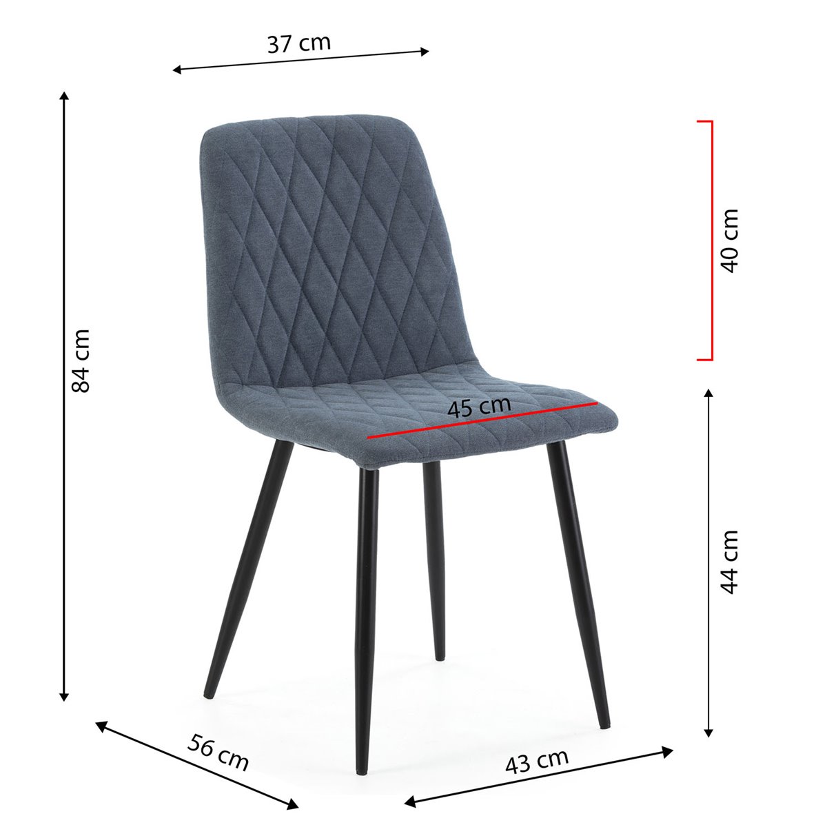 Pack 4 sillas de comedor Hall Marrón, Gris 44,5 x 84 x 54,5 cm - Conforama