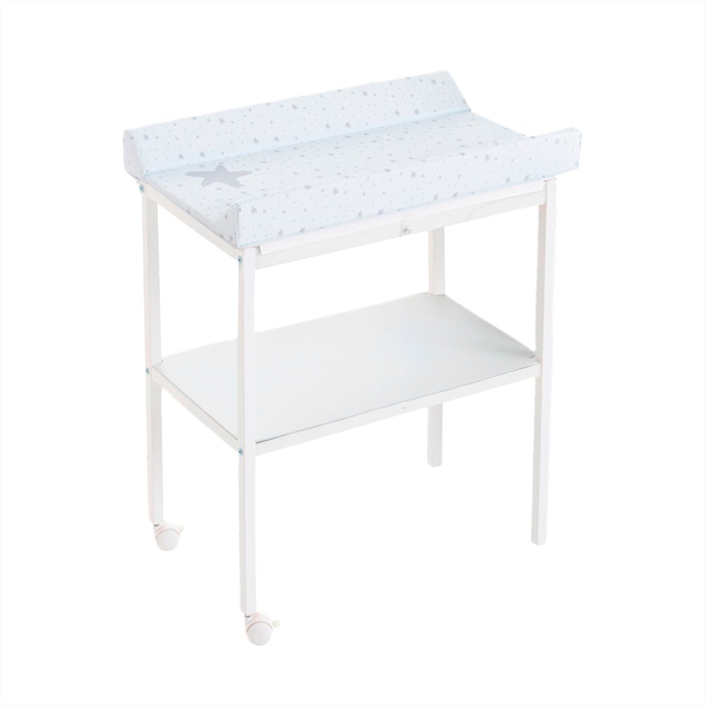 Mueble cambiador bebé de madera con bañera y con bandeja de almacenaje +  cambiador plastificado - Conforama