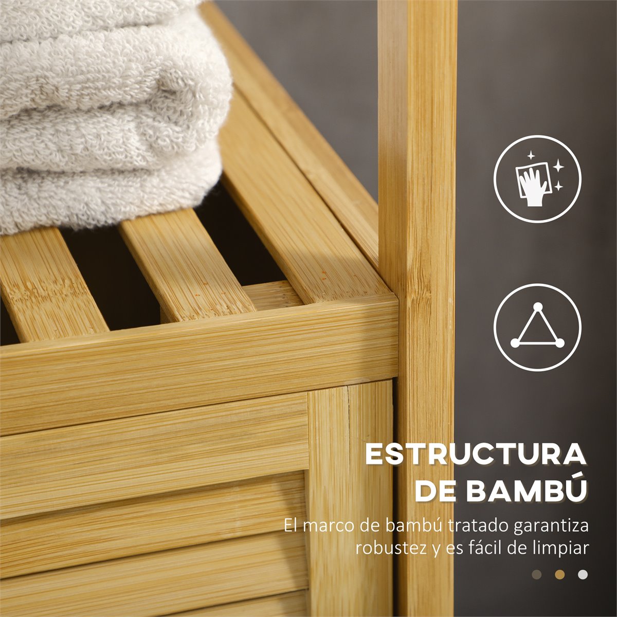 HOMCOM Estantería de Bambú para Baño Armario Alto Librería Organizador 4  Niveles 1 Puerta 36x33x140cm