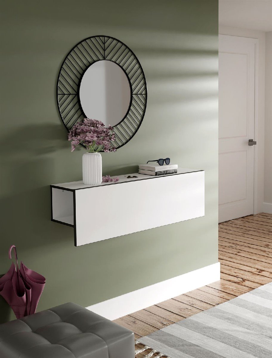 Mueble de Entrada Recibidor Dahlia Color Roble Y Blanco 