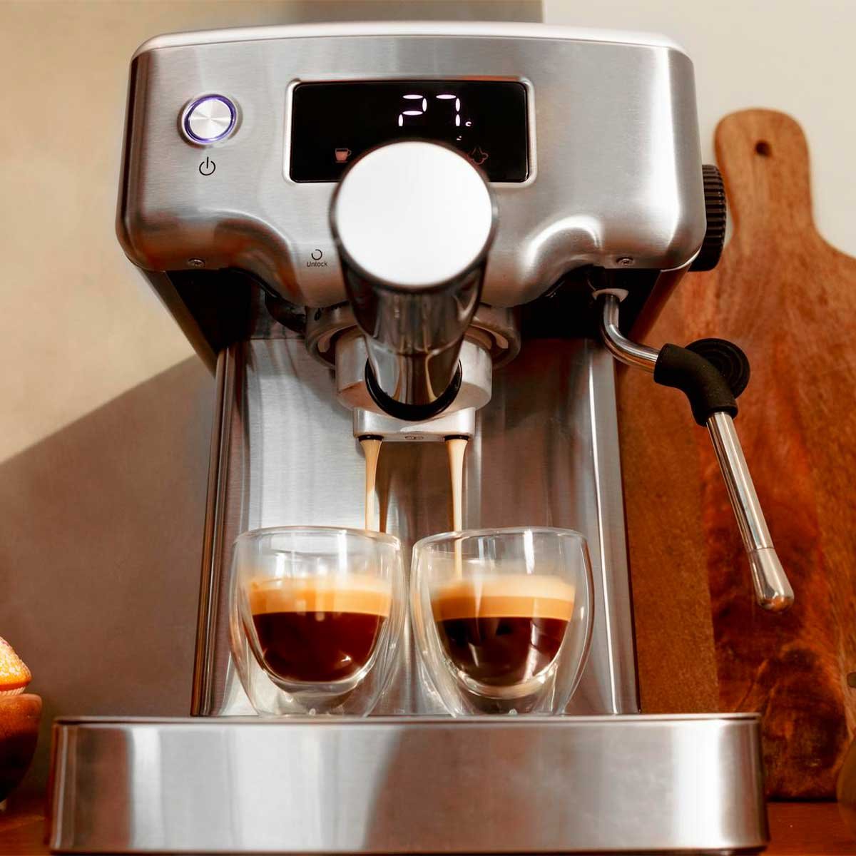 Cafetière express cecotec power espresso 20 steel pro latte acier 1350 w -  Conforama