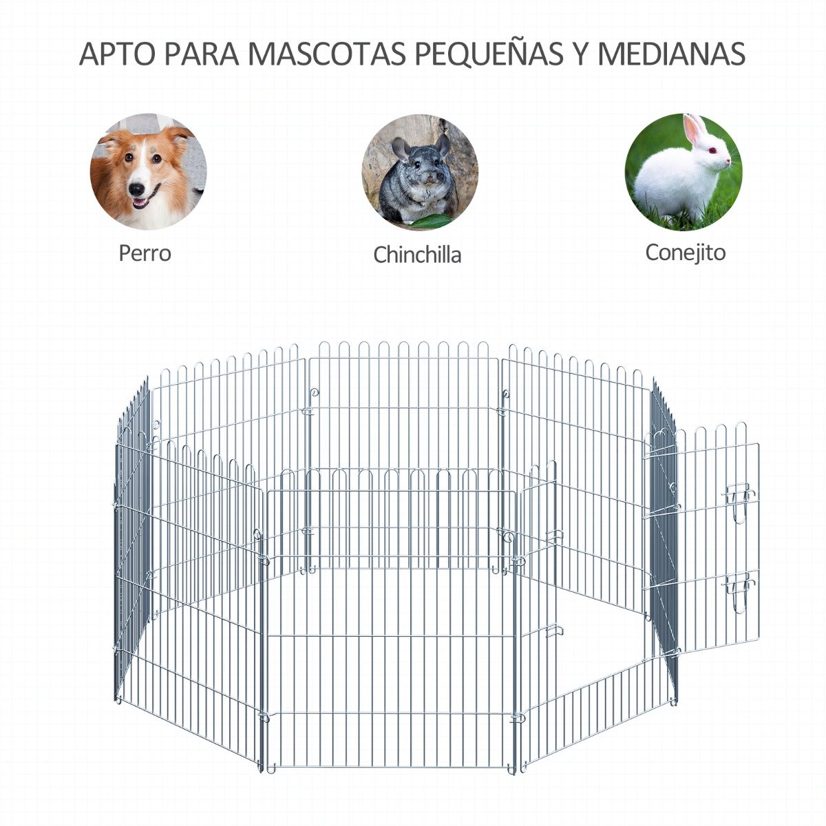 Valla Para Perros Y Mascotas Parque Para Perros 71x61cm - Pawhut