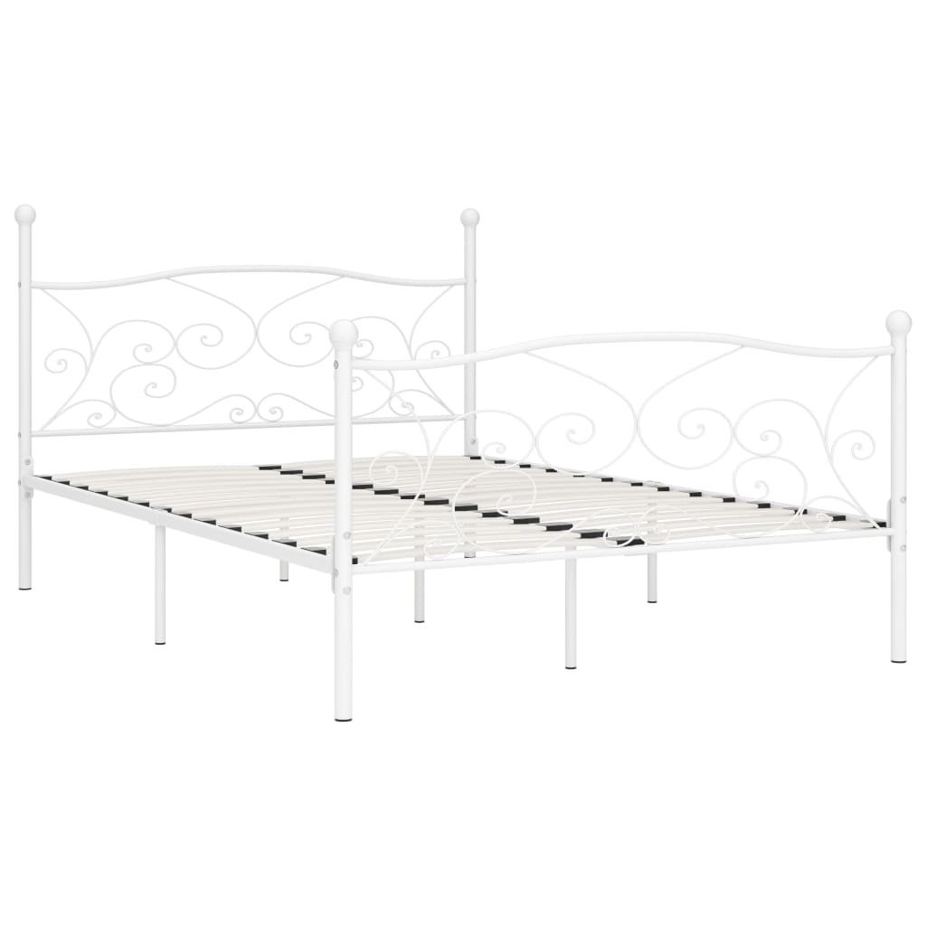Estructura de cama con somier metal blanco 120x200 cm - Conforama