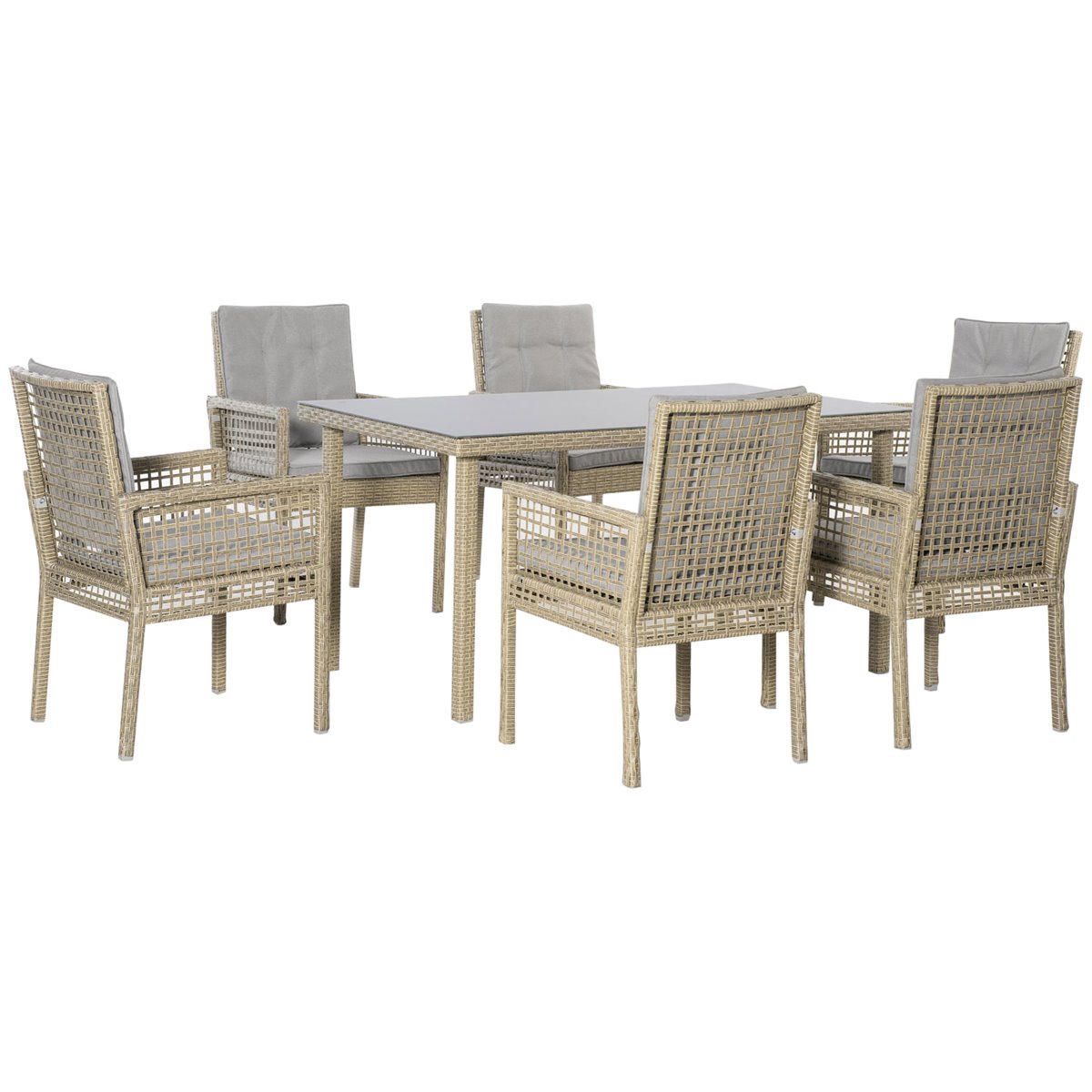 Set muebles de terraza sillas y mesa ratán Aktive - Conforama