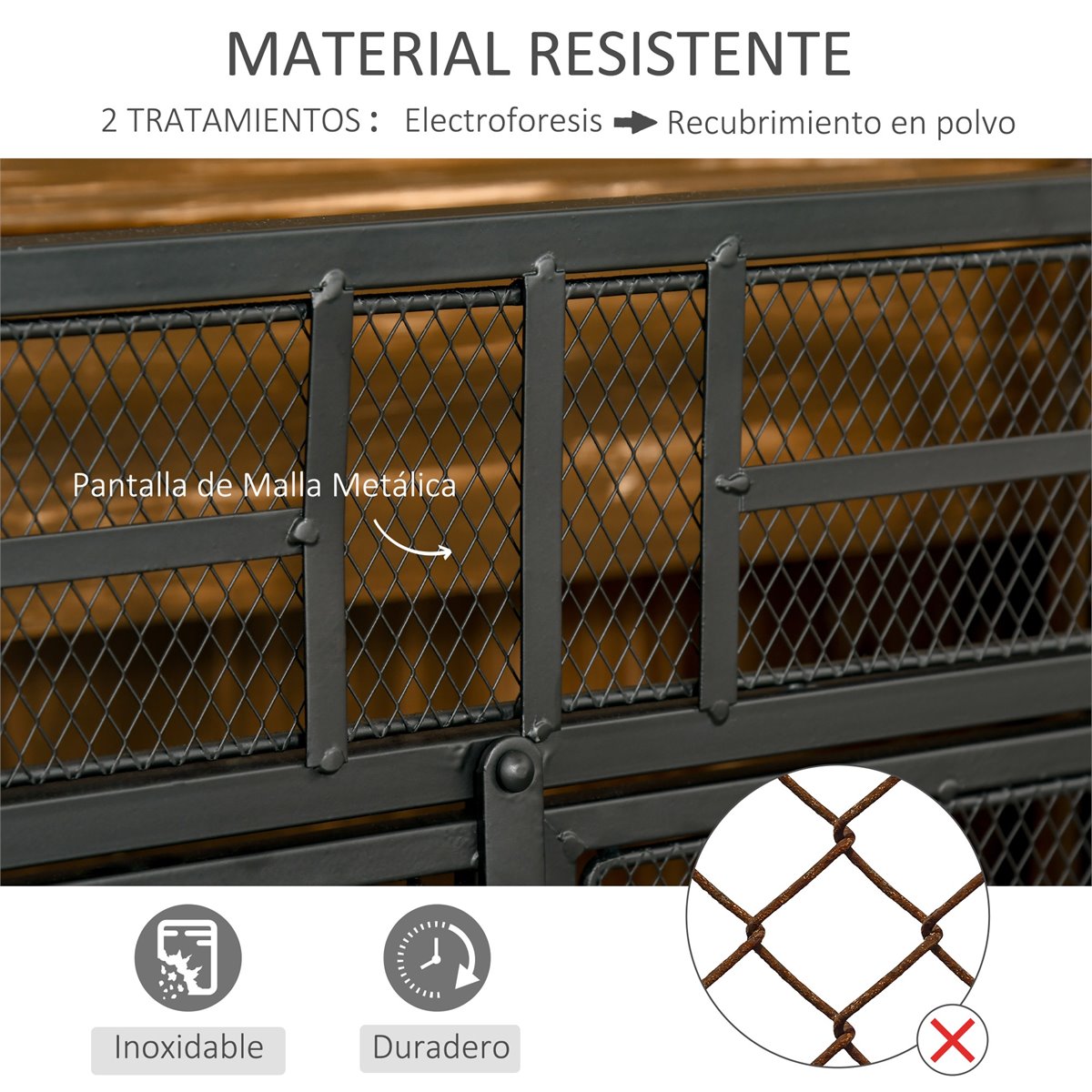 HOMCOM Salvachispas Plegable Pantalla Protectora de Chimenea de 3 Paneles  con Doble Puerta y Pies Adicionales 120x11,5x79 cm Estructura de Metal  Negro