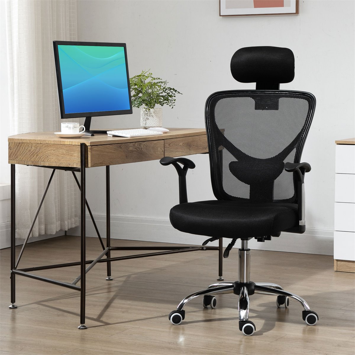 Reposacabezas ajustable para ordenador de oficina, silla de elevación  giratoria