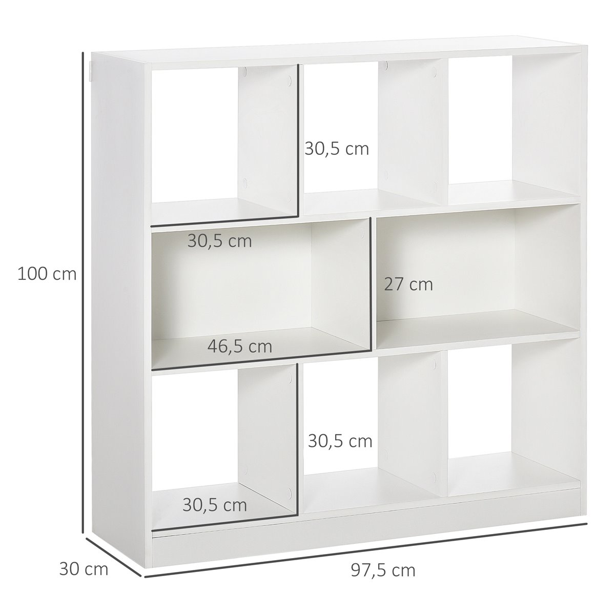 Estantería de 8 cubos Homcom blanco 61,5x30x121,6 cm