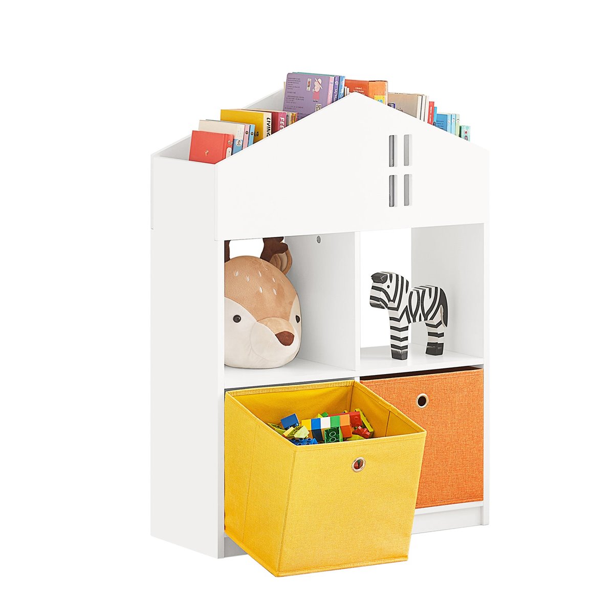 ZONEKIZ Estantería Juguetes Infantil Librería para Niños de 3 a 8 Años para  Juguetes Libros Zapatos con 3 Compartimentos y 2 Armarios para Escuela  Dormitorio 60x29,5x100 cm Blanco : : Hogar y cocina