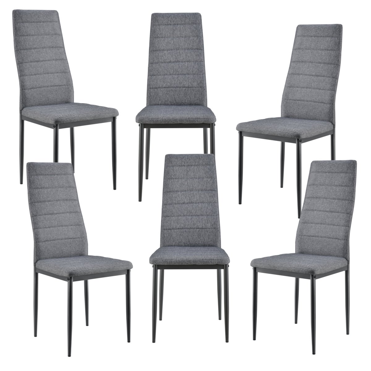 Pack 6 sillas de comedor Zuni Gris 41 x 96 x 48 cm - Conforama