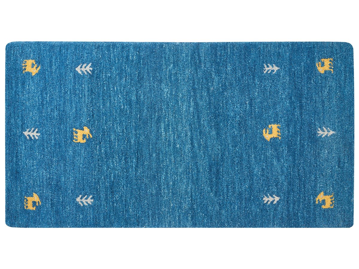 Alfombra PALERMO 160x230 cm. Reversible azul/amarillo - Conforama