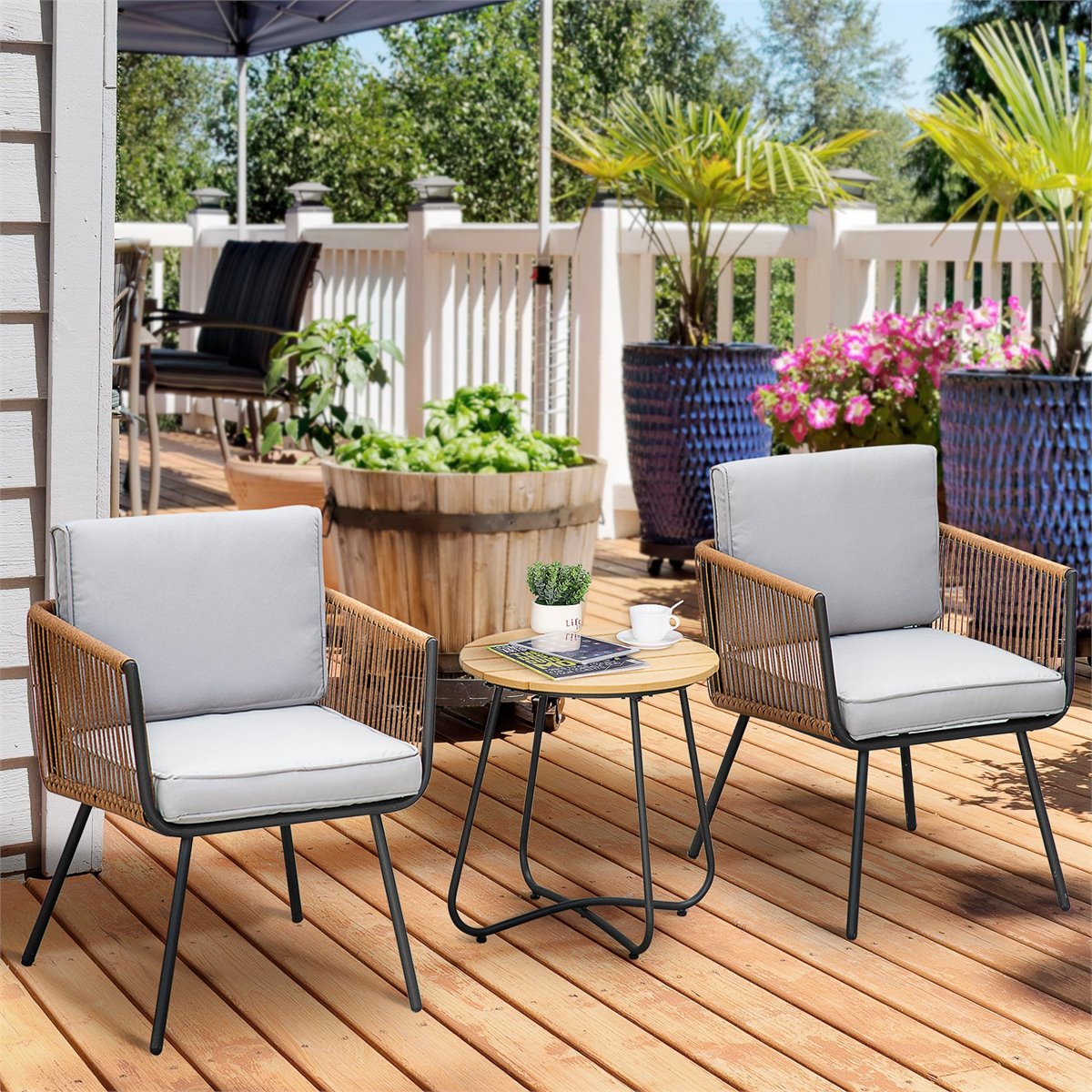 Mesa de bistro, mesa plegable de madera, adecuada para terraza al aire  libre/interior, césped, patio, porche, jardín, piscina y balcón. Madera de