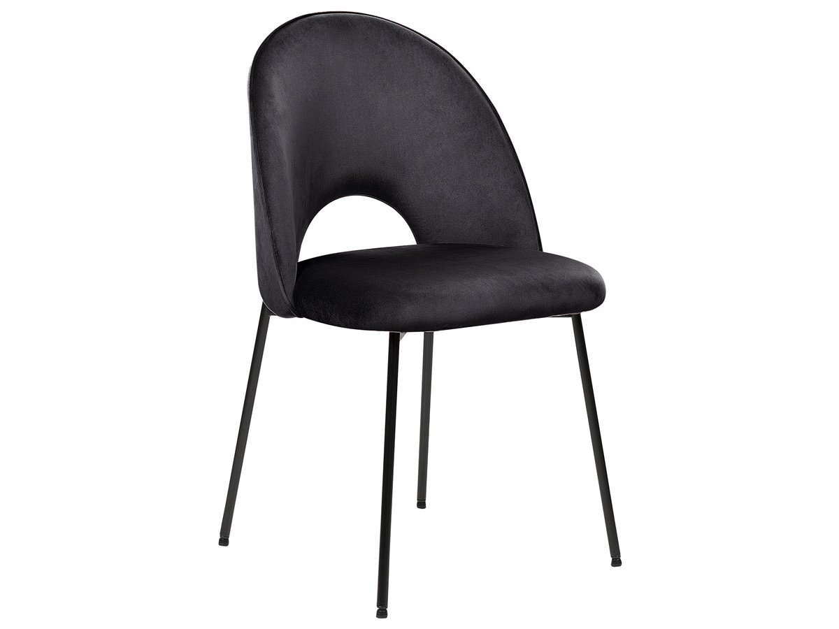 Conjunto de 2 sillas de comedor de terciopelo negro COVELO 