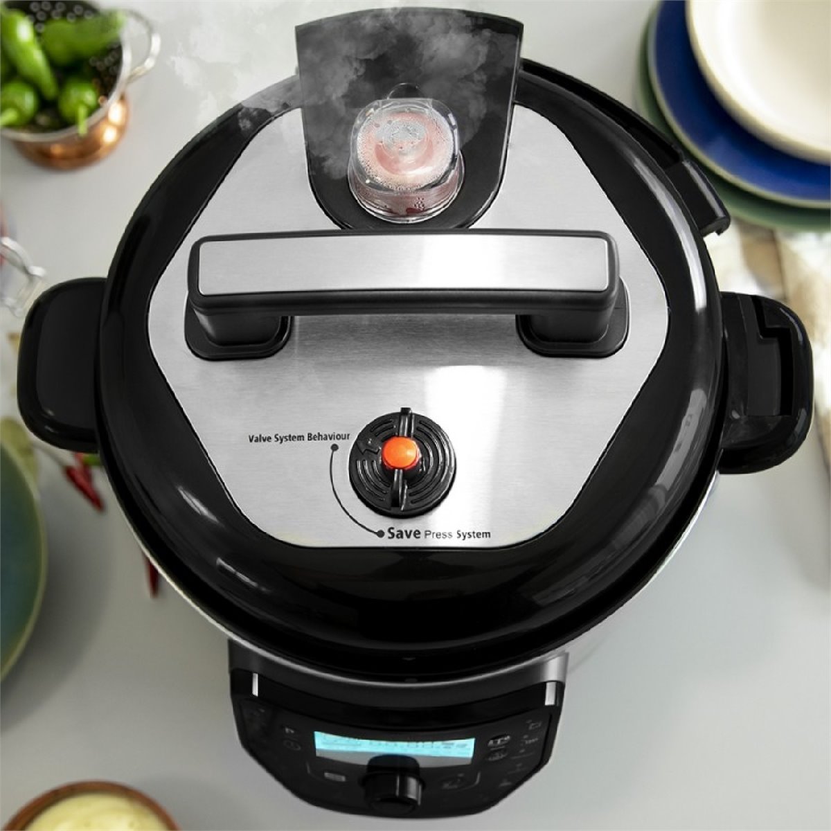 Cecotec English - Olla GM Model H Deluxe programmable electric cooker by  Cecotec. 6-litre capacity and 24-hour timer. Includes scale function and  innovative Advance folding cover, more comfortable for pressure release.  👉