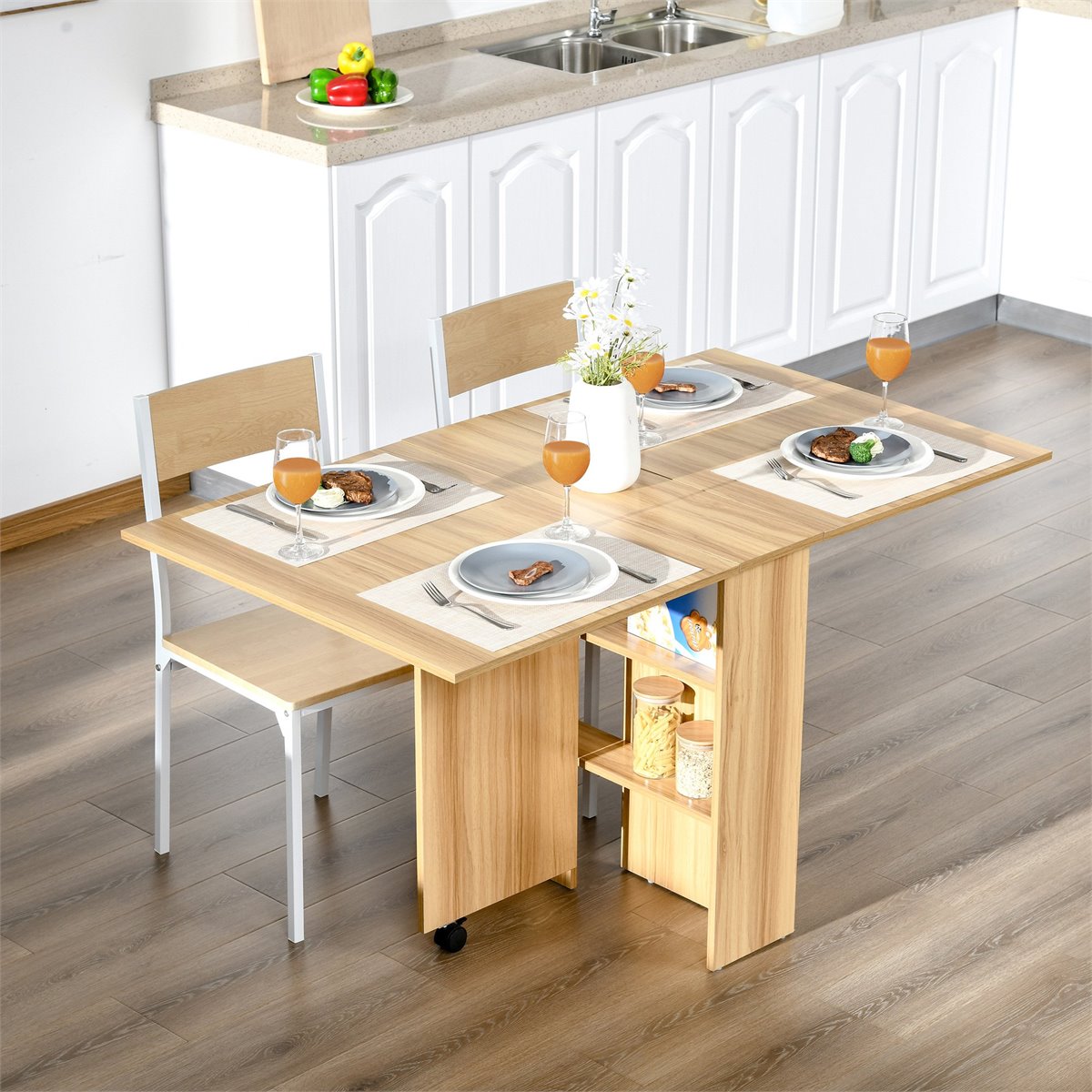  Mesa plegable de pared con forma de hojas, ideal para el hogar,  la oficina, la cocina y el comedor. : Hogar y Cocina