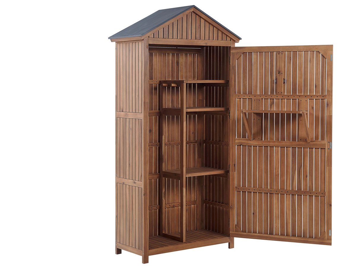 Cobertizo para herramientas de jardín de madera de acacia 200 x 100 cm  armario de almacenamiento