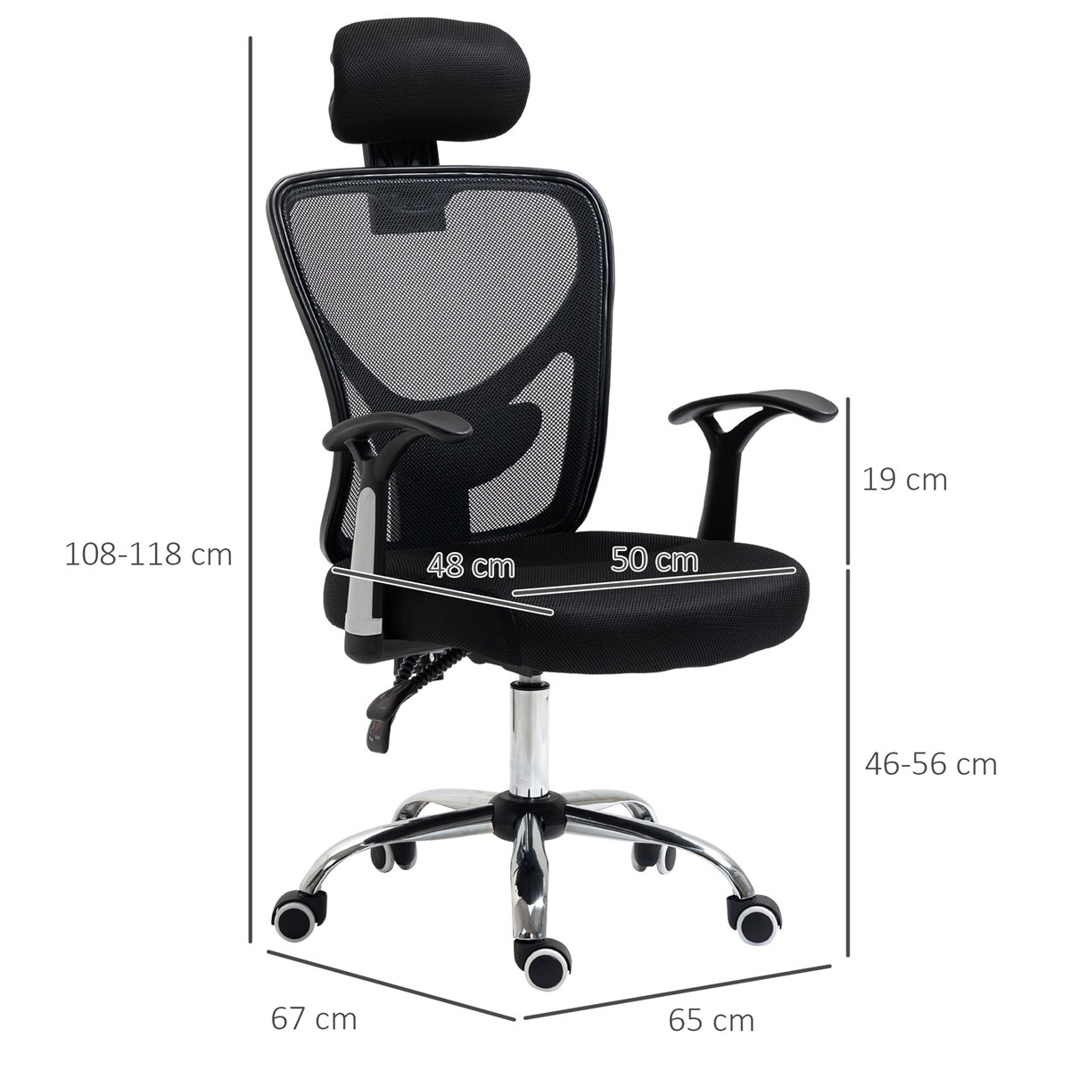 Vinsetto Silla ergonómica de oficina en casa, sillón de respaldo alto,  escritorio para computadora reclinable con reposapiés, respaldo de malla