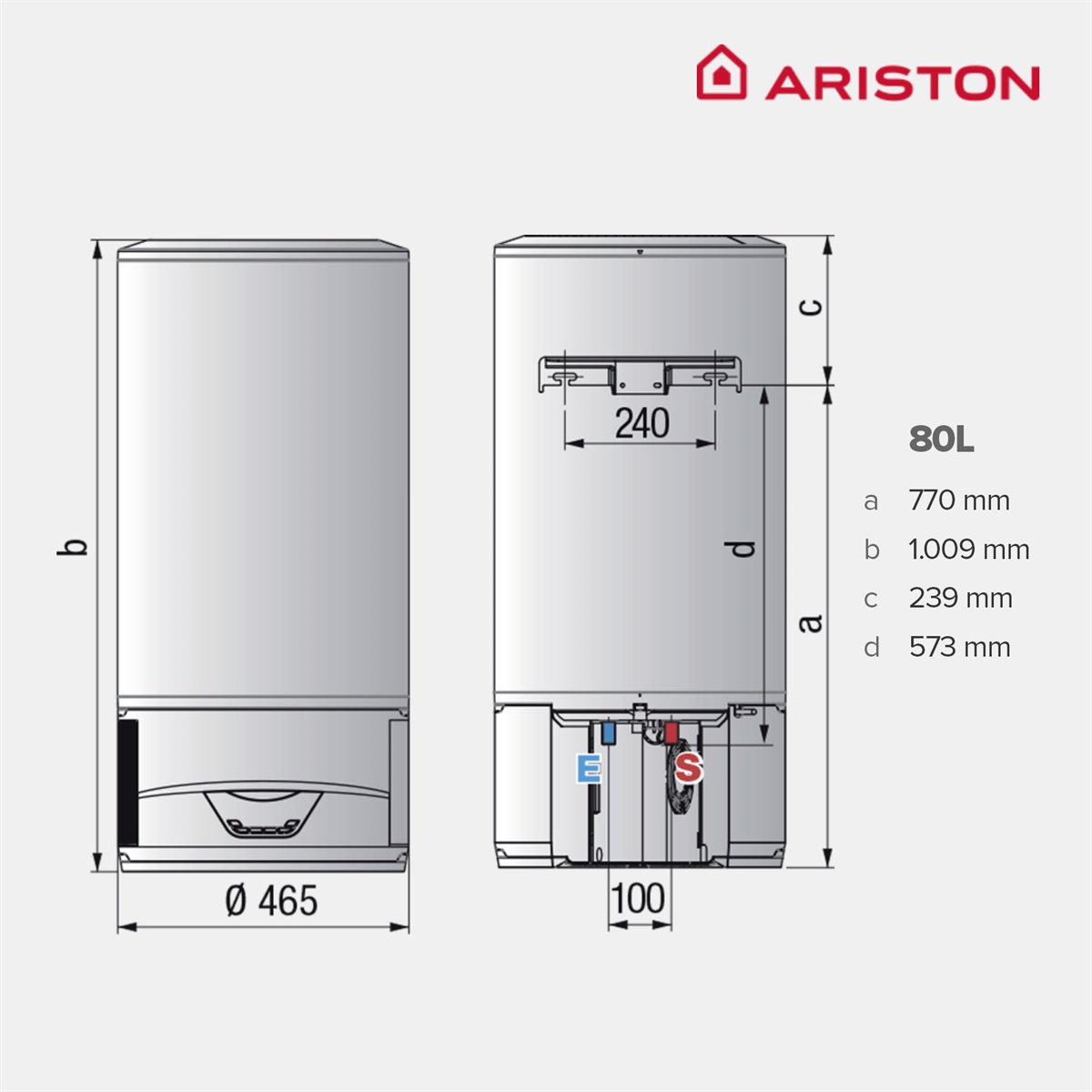 Calentador de agua eléctrico híbrido Ariston LYDOS 80 litros