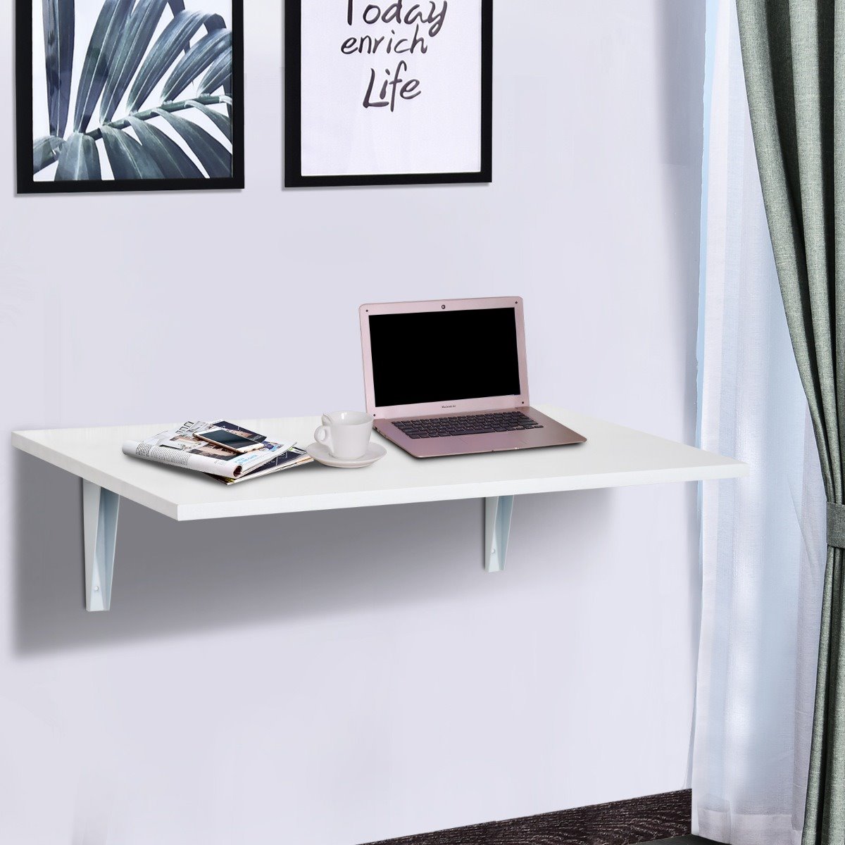 Mesa plegable montada en la pared, escritorio de pared abatible, mesa  plegable montada en la pared, estación plegable para lavandería, mesa  plegable