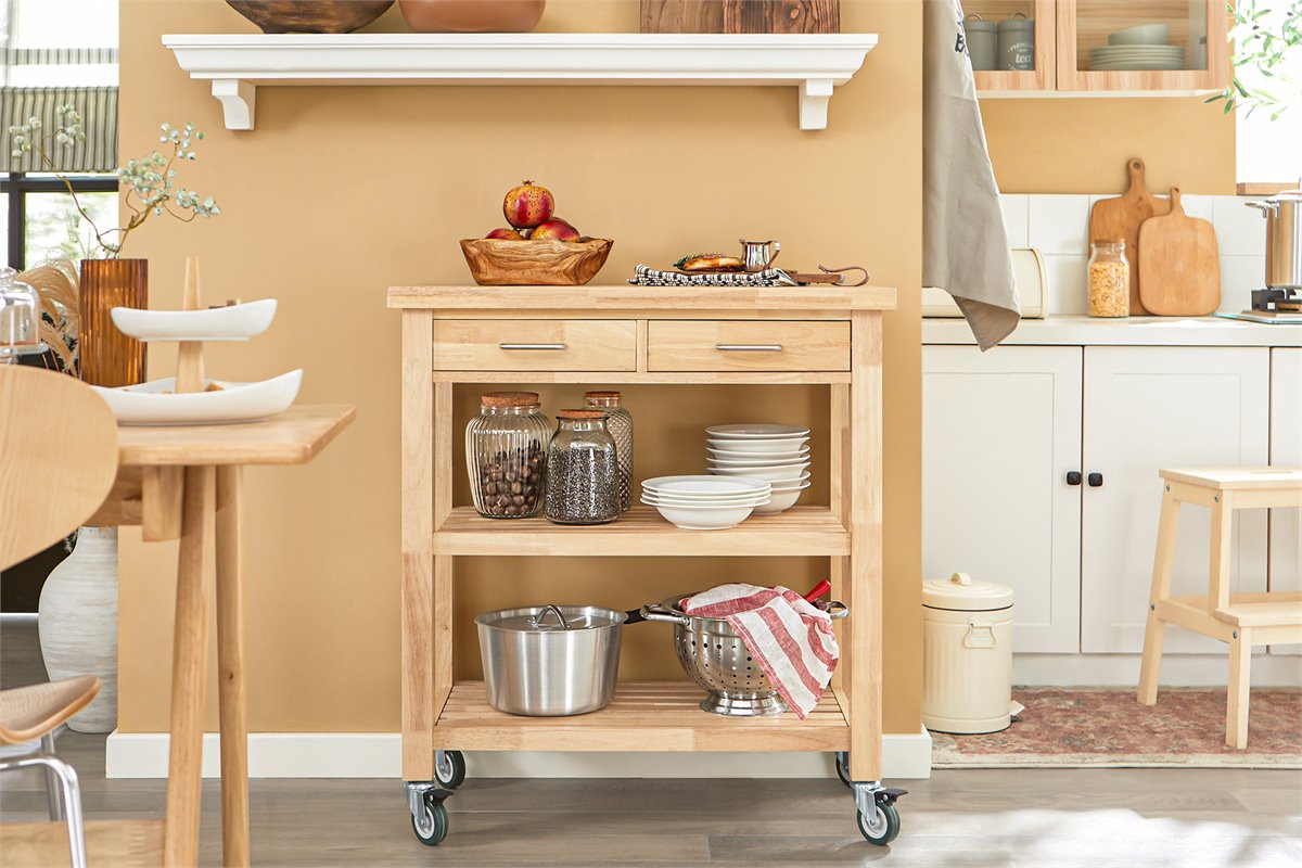 Sobuy Fkw107-wn Carro De Cocina Carrito De Servir Multiusos Estantería Con  Especiero Y Dos Cajones 110 X 55 X 91 Cm Es con Ofertas en Carrefour