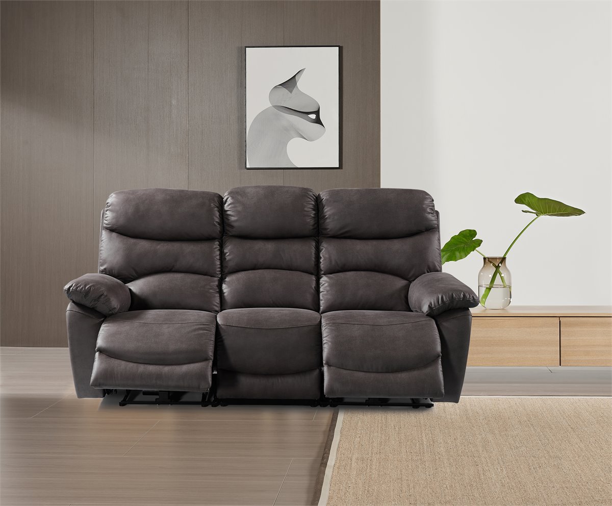 Sofá relax motorizado 3 plazas tela ESPRIT color Marrón - Conforama